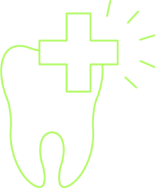 Icon eines Zahns mit medizinischem Kreuz