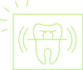 Icon eines Zahns im Röntgenbild
