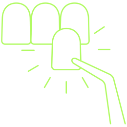 Icon einer Zahnreihe mit Zahnimplantat und einsetzender Zange